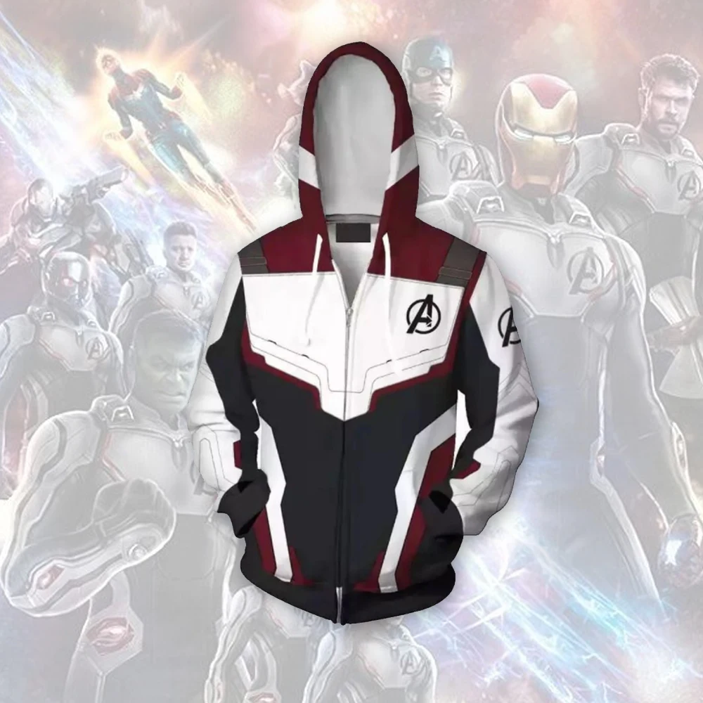 The Avengers Endgame Hoodie Quantum Realm Sweatshirt Jacket Superhero Hoodies Unisex Man Women Plus Size Cosplay Costume(S-5XL)