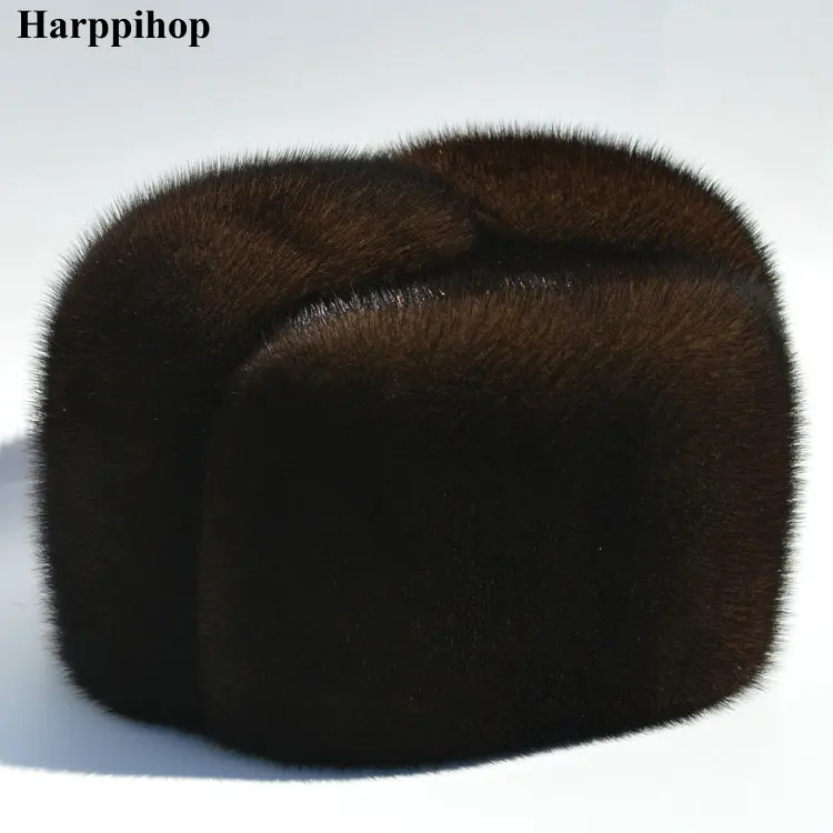 Autumn and winter mink fur casual the elderly mink hat fur hat lei feng hat for man mad bomber trapper hat