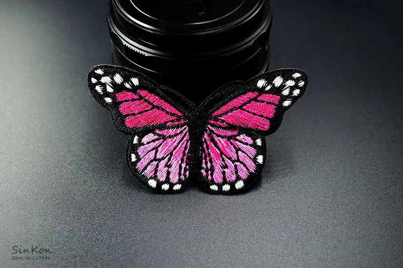 Фиолетовая бабочка(Размер: 5,0X8,0 см) DIY вышитая нашивка-аппликация одежды Швейные принадлежности для приклеивания на одежду утюгом декоративные