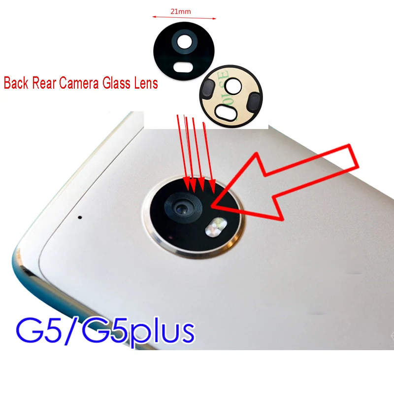 

New For Motorola moto X4 G5 G5s G6 Plus Rear Back Camera Lens With Adhesive Sticker