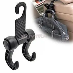 

Hot Double Automobile Hanger Daily Grocery Shopping Hook Holder Car Back Seat Fastener Hook Clip Robe Hooks Bathroom Hardware