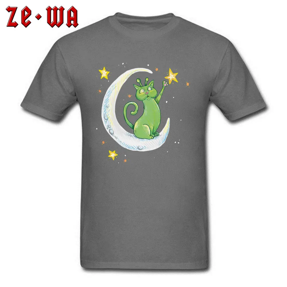 Cat Alien Slim Fit Top T-shirts for Men 100% Cotton Summer Fall T Shirt Group Top T-shirts Short Sleeve 2018 Fashion Crewneck Cat Alien carbon