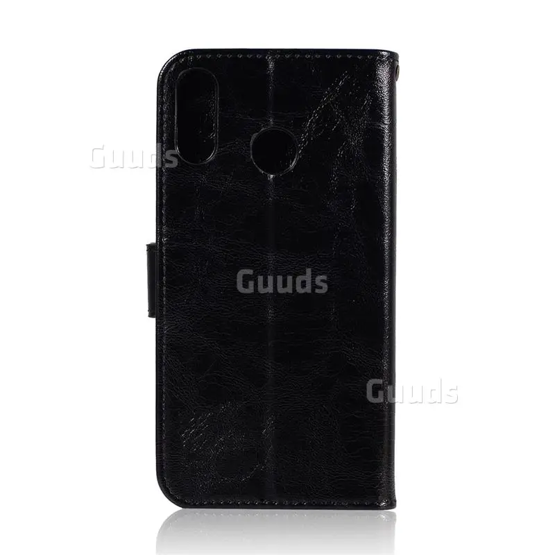 Luxury Retro Leather Wallet Case for Asus ZenFone 5Z ZS620KL - Black