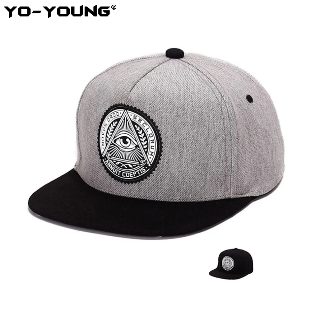 

Yo-Young Unisex Hip Hop Hats Baseball Cap Embroidery Snapback Caps Hats Flat Brimmed Hats For Men Women Adjustable 56-60 cm