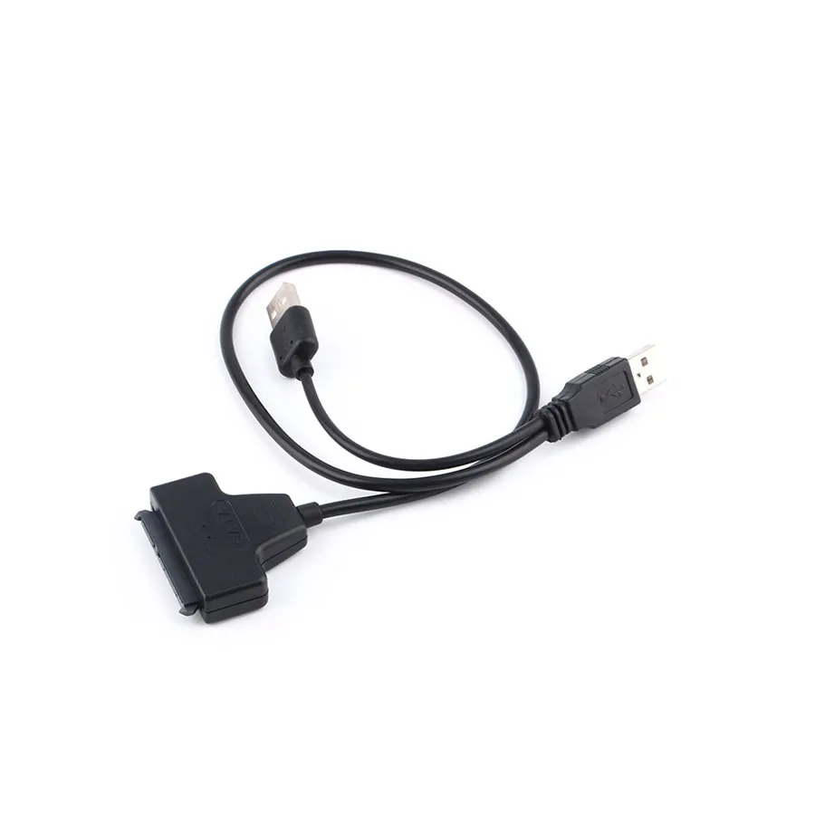 

New Arrival USB 2.0 to SATA 7+15 Pin 22 Pin Adapter Cable For 2.5" HDD Hard Disk Drive With USB Power Cable Wholesale
