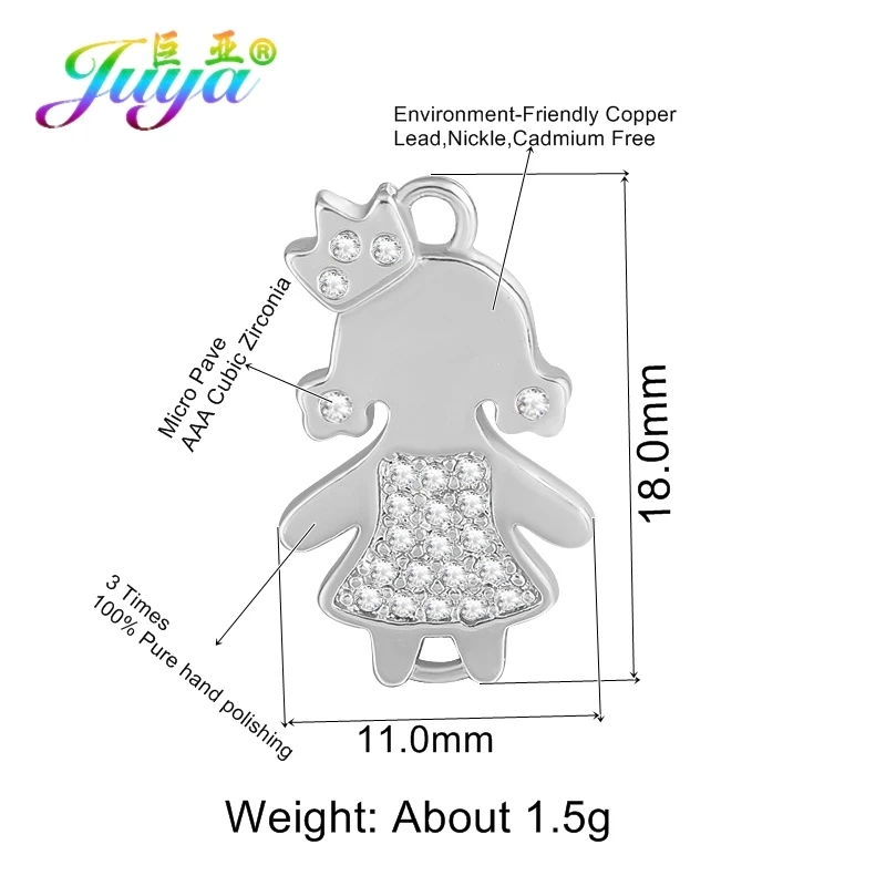 White Gold Juya, женские браслеты ручной работы, товары для мамы+ мальчика+ девочки, звенья цепи, браслеты для ручной работы, подарок на день матери и дочери, ювелирные изделия - Окраска металла: White Gold