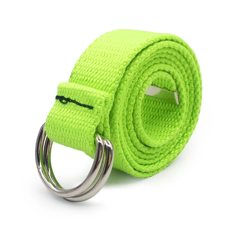 style 2 FluoresGreen Модный черный холщовый ремень для женщин, повседневные женские поясные ремни с пластиковой пряжкой Harajuku, однотонные длинные ремни ceinture femme - Цвет: style 2 FluoresGreen