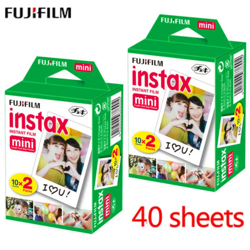 20 шт./кор. fujifilm instax mini 8 9 фильм 40 листов фотобумага для камеры Instant mini 7s 25 50s 90 Фотобумага с белым краем и шириной пленки 3"