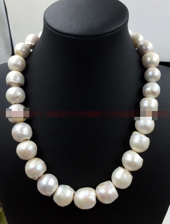 

Jewelr 006152 REAL HUGE AAA SOUTH SEA WHITE BAROQUE 15-18 MM PEARL NECKLACE