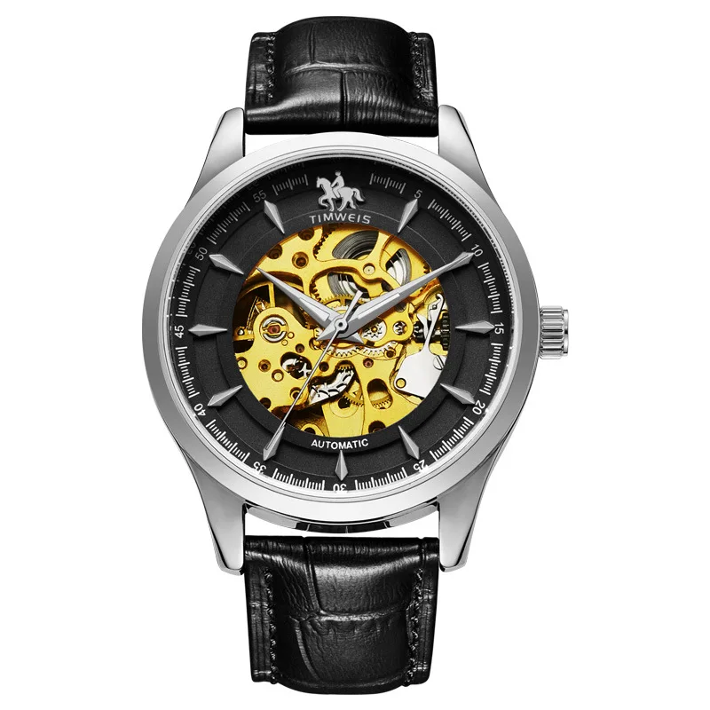 

New men's watch luxury business man clock mechanical hollow leather belt personality creative hot carnival trendmale wristwatch