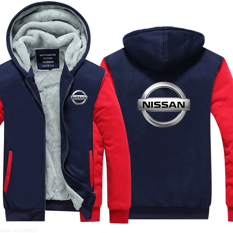 Мужские зимние толстовки Nissan, мужская толстовка с капюшоном, пальто на молнии, спортивный костюм, зимние утолщенные теплые куртки