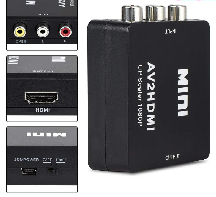 Композитный AV CVBS 3RCA преобразователь видеосигнала HDMI адаптер 720/1080 p+ HDMI кабель товары для дома