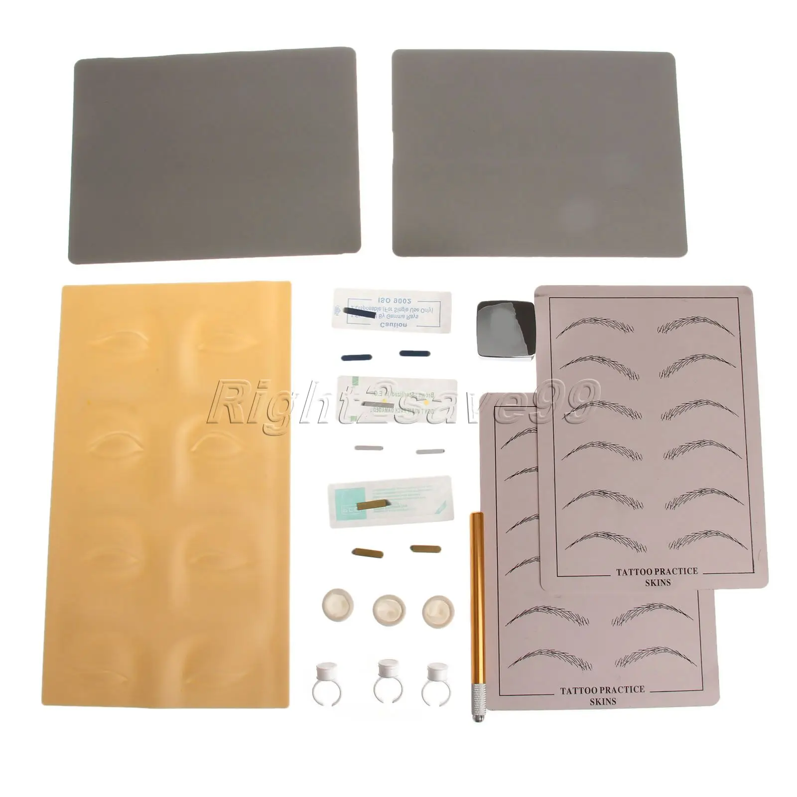 

Permanent Makeup Eyebrow Manual Pen Kits 12pin+14pin+18pin Tattoo Blade Practice Skin Black Coffee Ink Inkring Finger Gloves