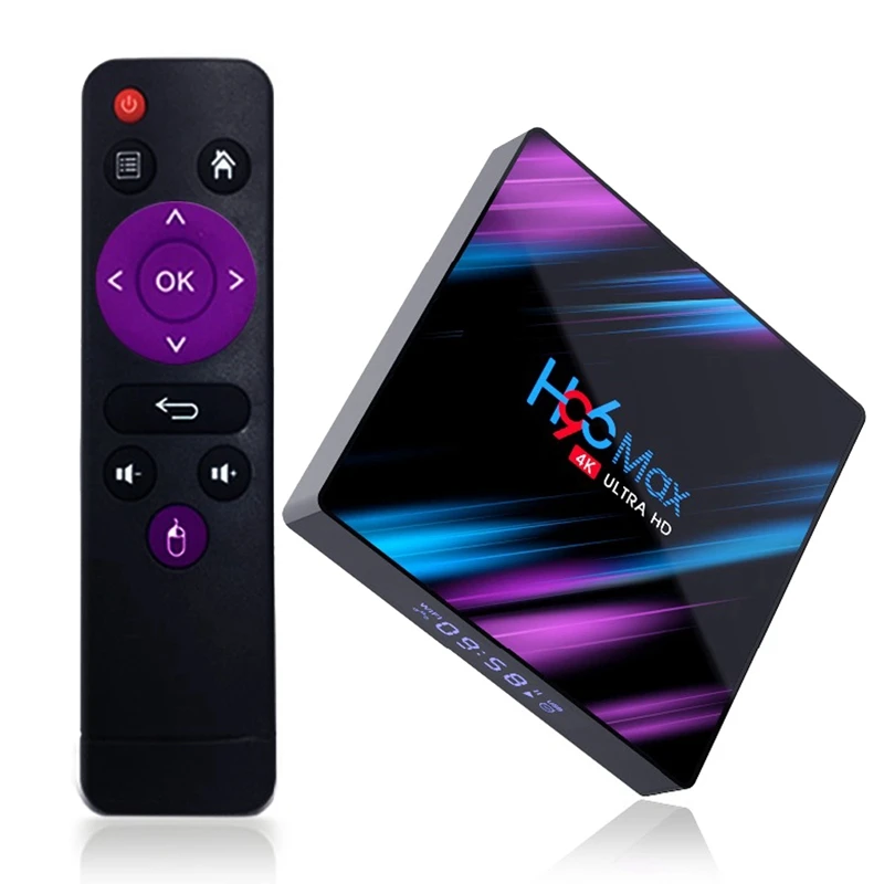 Android 9.0 H96 Max Tv Box Ram Ram Rockchip Rk3318 Quad Core 2.4G/5G Wifi 2.65Hz Bt4.0 Media Player(Eu Plug)