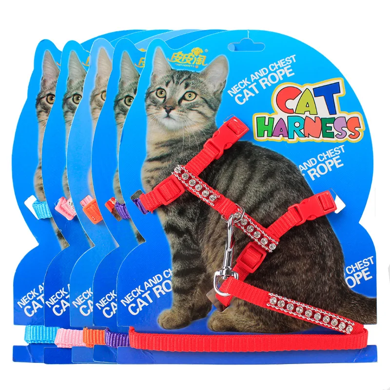 I shaped 120cm Nylon Cat Harness and Leash for Kitten Adjustable Pet