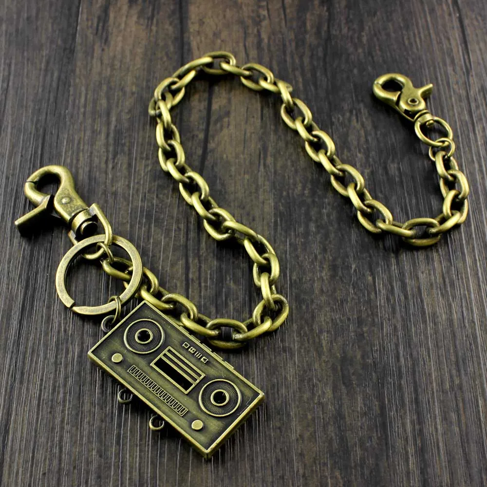 Mens Boys Cute Vintage Brass Tone Keychain Wallet chainin Key Chains from Jewelry & Accessories