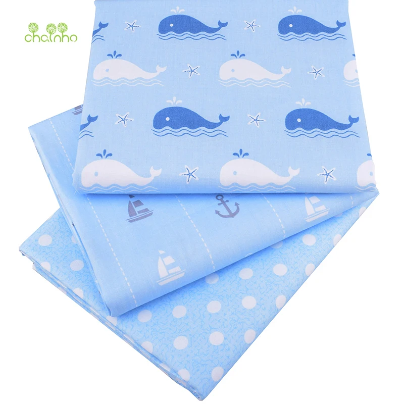 Chainho, Океан мультфильм печатных, твиловая, хлопковая ткань, для DIY квилтинга Вышивание ребенка и детей простыни, подушки, подушки, игрушки материал