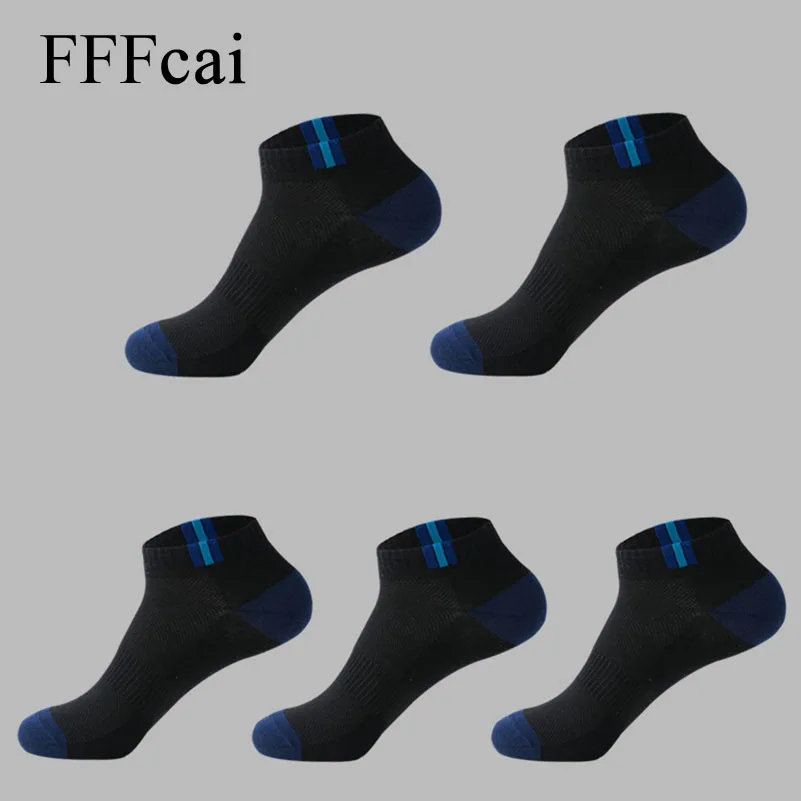 FFFcai 5 пар 2018 мужские удобные теплые спортивные носки зимние для бега хлопковые с