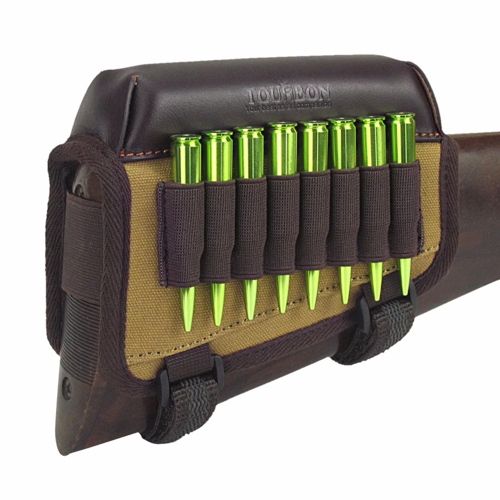 Lona com Cartuchos de Munição Tourbon Hunting Acessórios Rifle Buttstock Bochecha Resto Riser Titular Carrier. 306.30-08 Tiro Gun 2 High Quality Esporte e Lazer