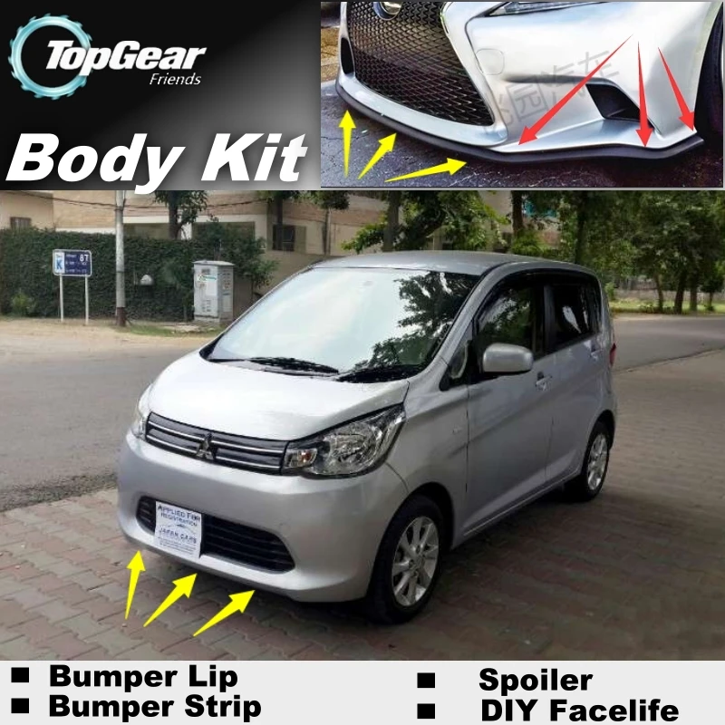 

Bumper Lip Deflector Lips For Mitsubishi eK Active / Classy / Custom / Space Custom / Sport / Wagon Front Spoiler Skirt / Strip