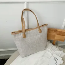 Модная Большая вместительная Женская Холщовая Сумка высокого качества роскошная женская сумка через плечо известный дизайнер женская сумка-тоут