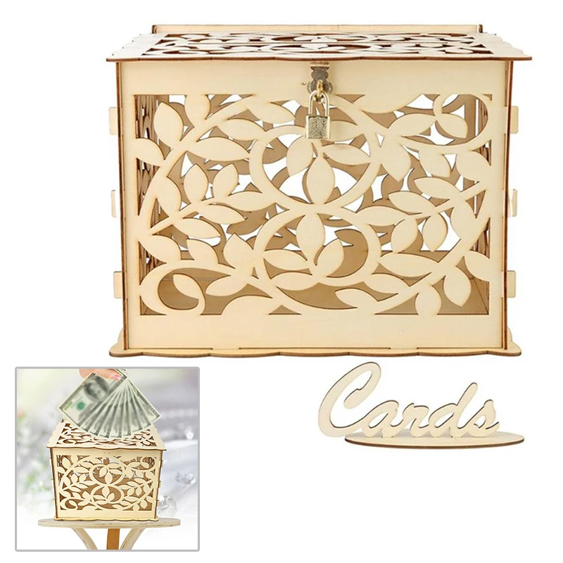 

Large Wooden Wedding Party Decoration DIY Card Box Gift Party Wedding Decoration Rustic