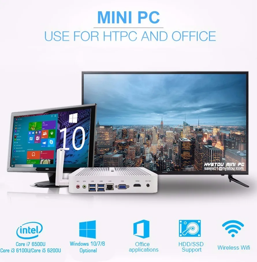 mini pc windows 10 Windows mini pc mini pc i5 windows 10 mini pc fanless pc 6Th Gen i7 6500U CPU Barebone Mini PC Windows i5 Mini PC Skylake Nettop HTPC 4K&Blu-ray Intel i5 Micro PC DP Port MiniComputers 01