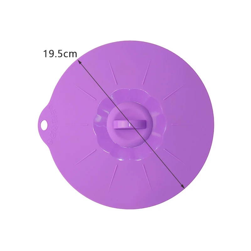 Силиконовые вскипятить над разливом крышка/консервационная крышка/крышка сковороды/печь безопасна вместо пластиковой обертки - Цвет: 19.5cm Purple