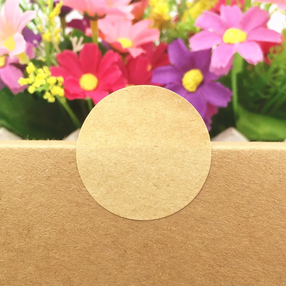 500pcs/lot Kraft Paper Round Sticker Labels Gift Boxes Sealing Packing Labels Envelope Paper
