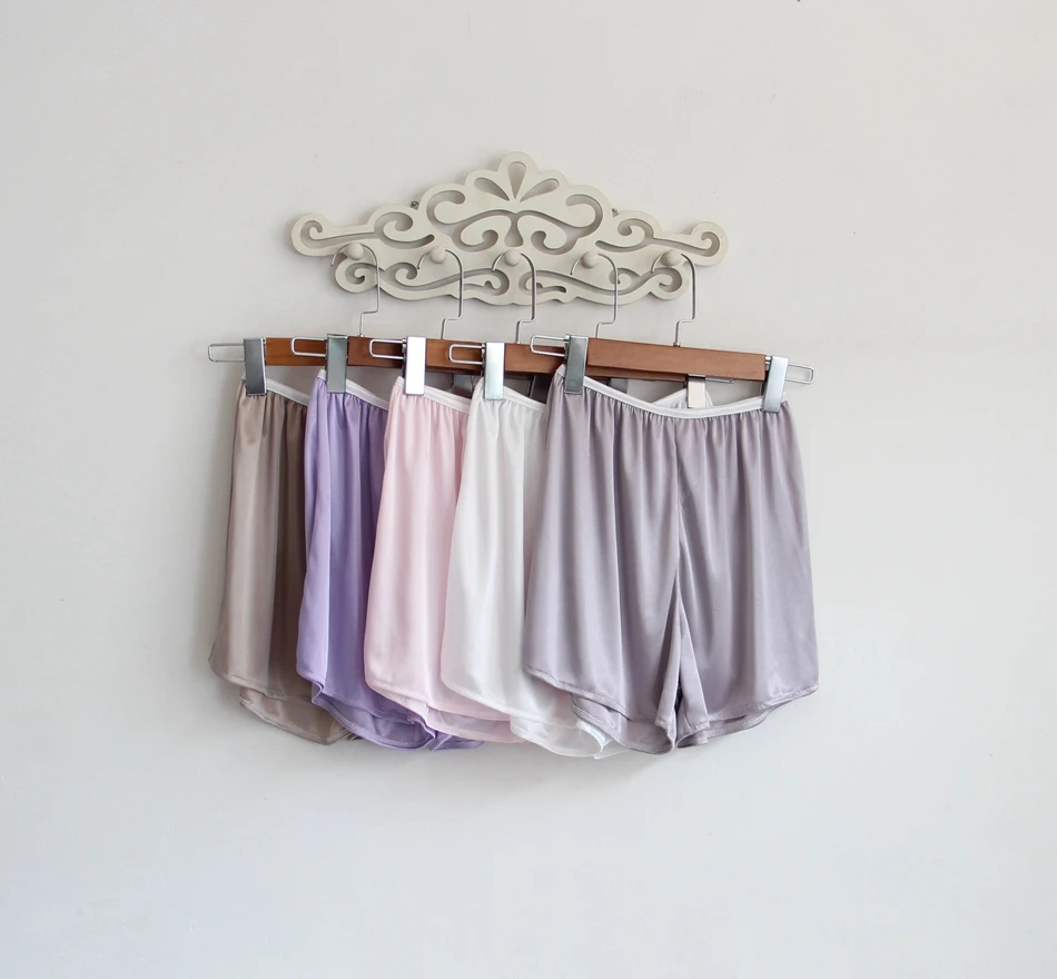 Свободные короткие женские брюки с подкладкой тонкие атласные прозрачные