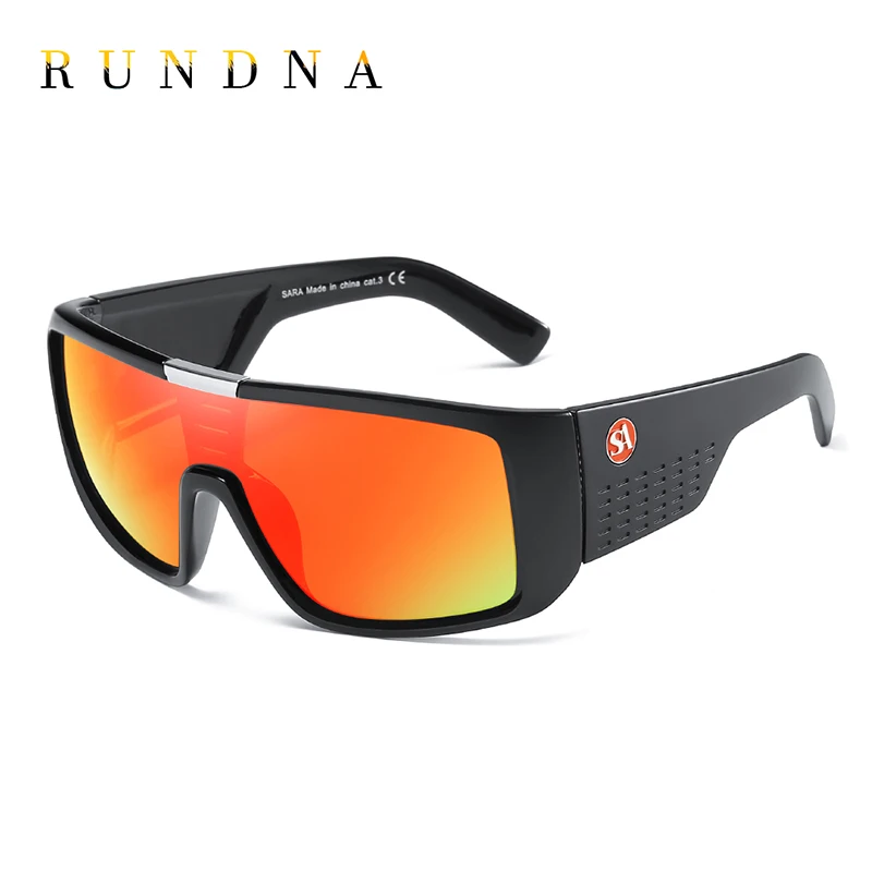 Large Oversized Wind Proof Goggles Mens Outdoor Sport Cycling Bike Riding Sunglasses Red Coating