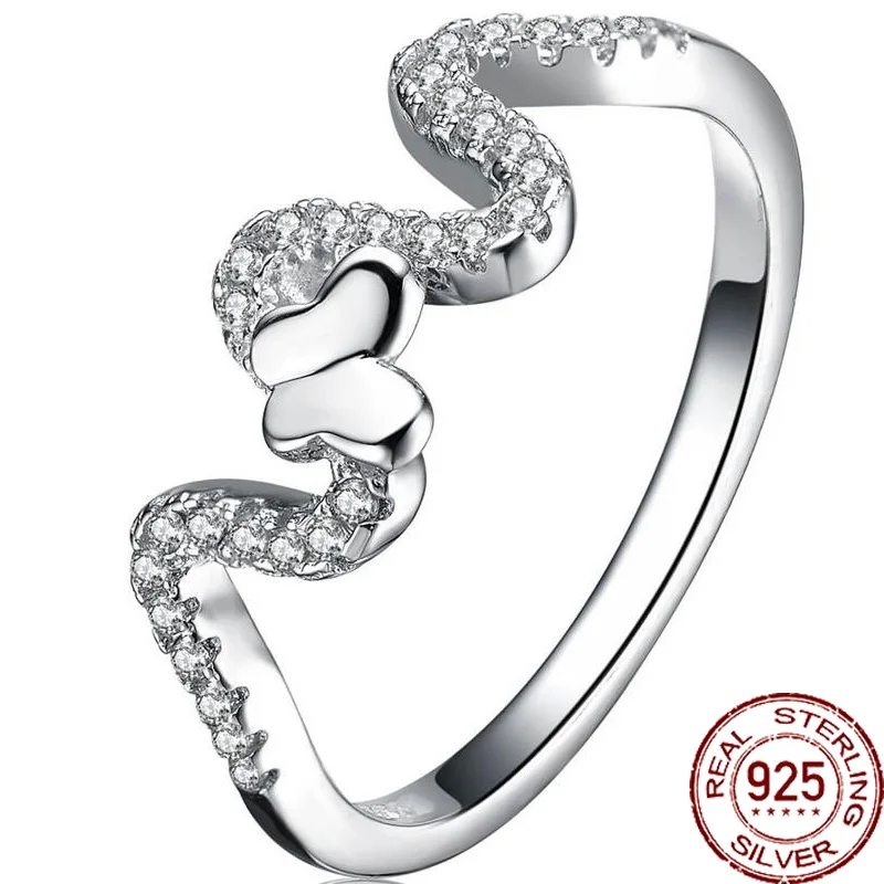 

Aceworks Butterfly 925 Sterling Silver White Cubic Zircon Finger Rings Women Anniversary Girl Best Gift Jewelry RN1218