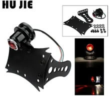 Черный мост Боковое крепление бирка держатель номерного знака Кронштейн задний светильник для Harley Cruiser Bobber