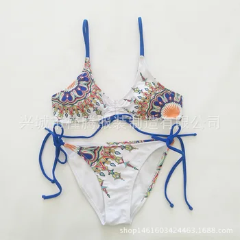 

Bandeau Top Print Bikini Set 2018 Swimsuit Women Swimwear Bathing Suit Maillot De Bain Biquini Push up Swim Beach Wear