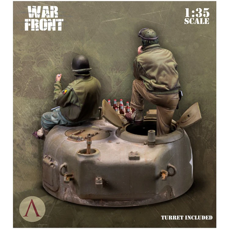 Масштаб 1/35 Неокрашенная фигурка из смолы танк Второй мировой войны экипировки 2