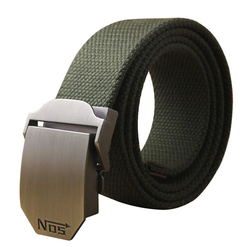 Unisex tactical belt Top quality 4 mm thick 3.8 cm wide casual canvas belt Outdoor Alloy Automatic buckle Men Belt 110-140cm genuine leather belt