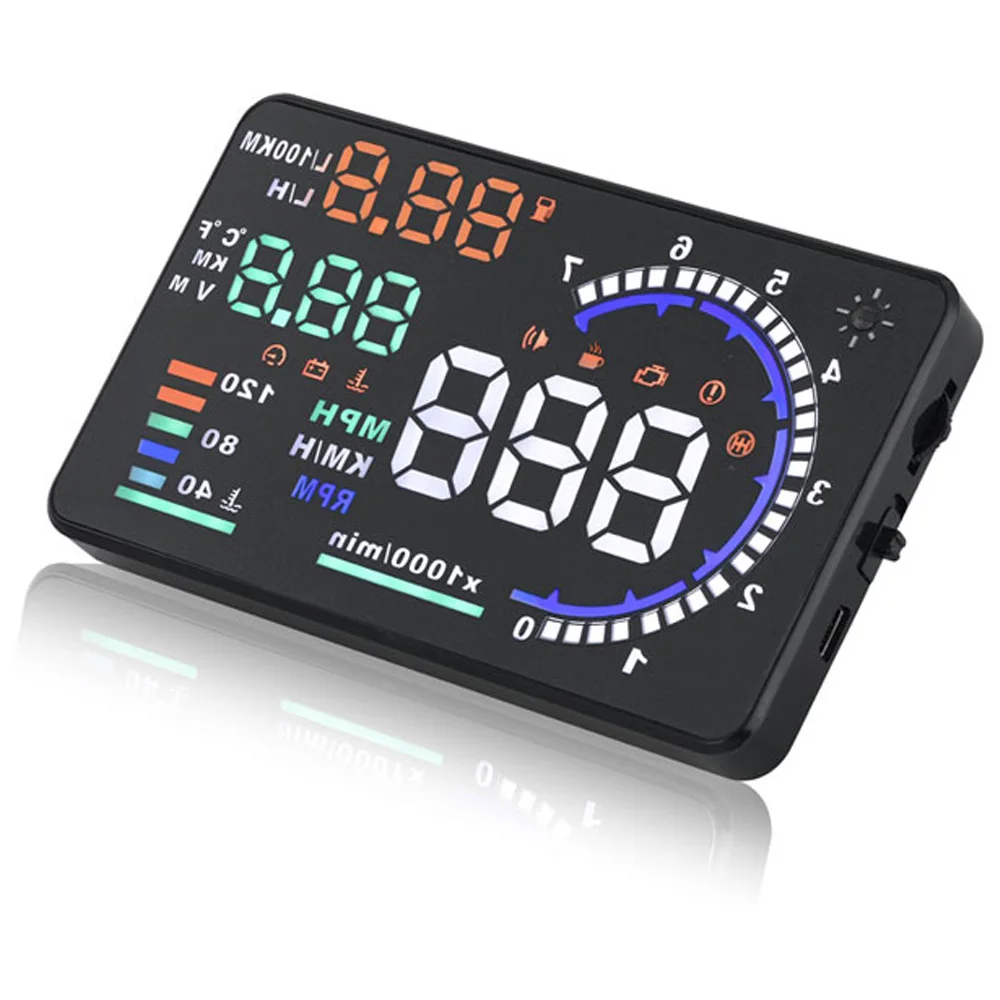 

A8 HUD 5.5 Inch Head Up Display OBD2 Car Display Speedometer Windshield Projectior Proyector Auto HUD Speed Alarm Diagnosis Tool