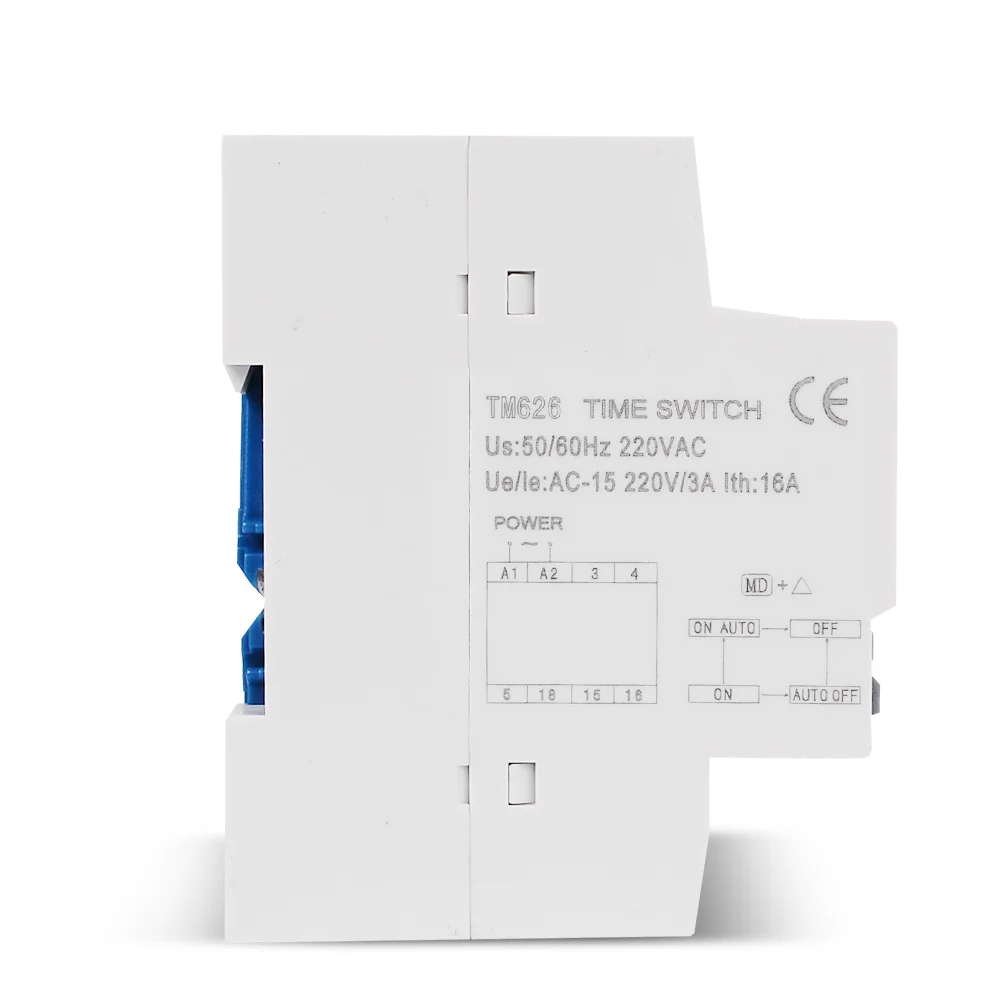 2 Channels Separate Control Output 7 Days Programmable Time Clock Switch 1 Second Interval Timer Clock 8 OFF 8 ON DIN Rail