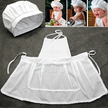 Специальная милая шапочка для новорожденного младенца фартук детский костюм повара белые фотоснимки, фотография Реквизит прекрасный