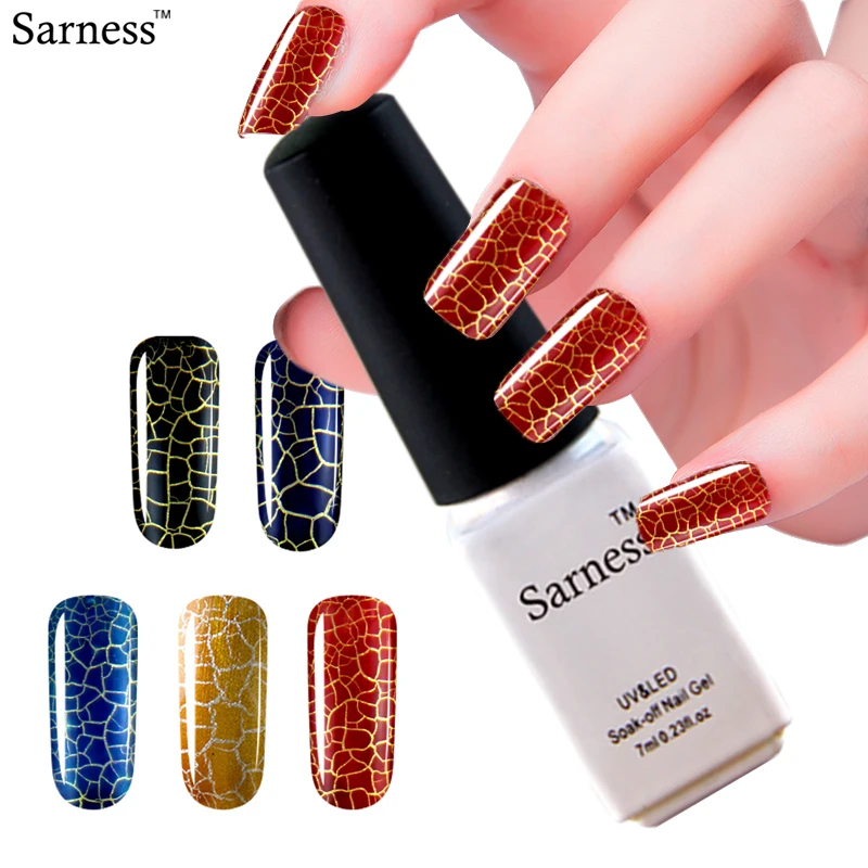 Sarness 12 Цветов трещины uv/LED Профессиональный крекинг Лаки Soak Off Gel для Ногтей Треск