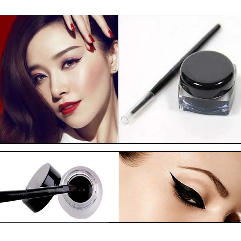 

Lady Eyeliner Brush Eye Liner Pen And Brushes Set Black Waterproof Long Lasting Eyeliner Curd Brush Set Makeup Tools