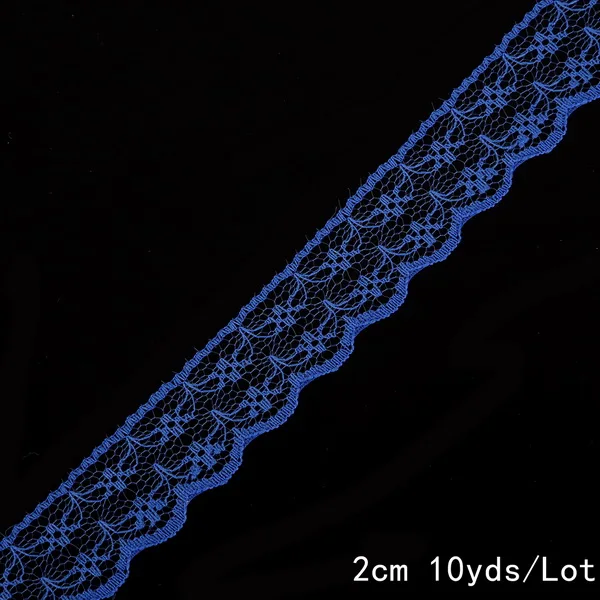 Royal Blue 10 ярдов кружевная лента ширина 20 мм DIY вышитые сетчатые кружевные планки для украшения свадебной вечеринки DIY швейная юбка аксессуары - Цвет: Royal Blue