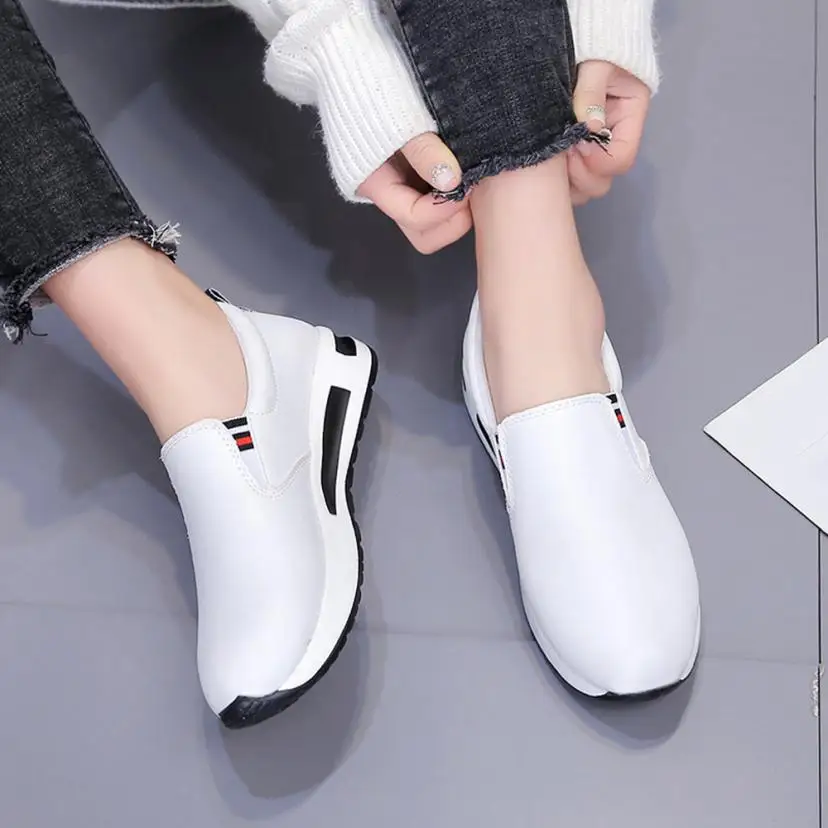 Tleni Woman Sneakers 2018 New Leather Sports Shoes for Women Spring Autumn Running Shoes Walking Jogging Footwear ZX-229