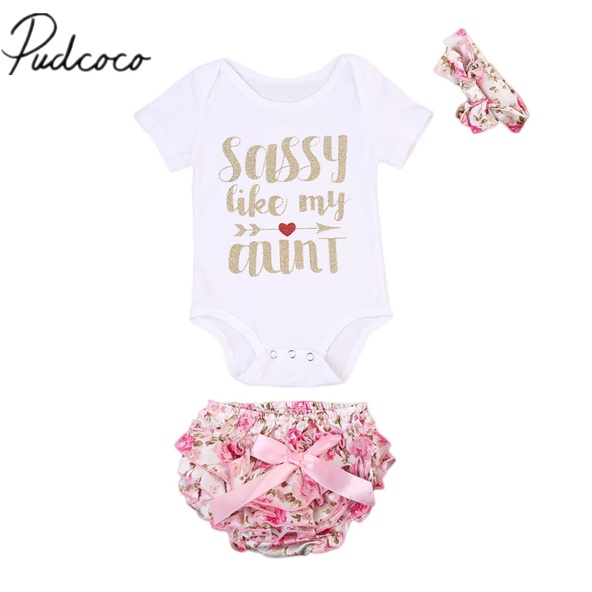 Pudcoco 2017 Newborn Infant Baby Girls Outfit Clothes Bodysuit+Pink