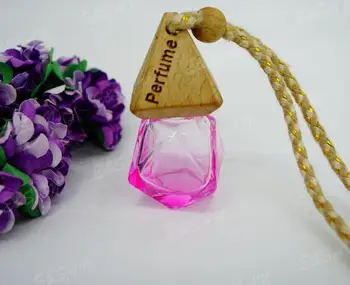 

8ML Spray Color Triangle Diamond Car Pendant Perfume Glass Bottle Fine Car Hanging Empty Bottle 100PCS/LOT