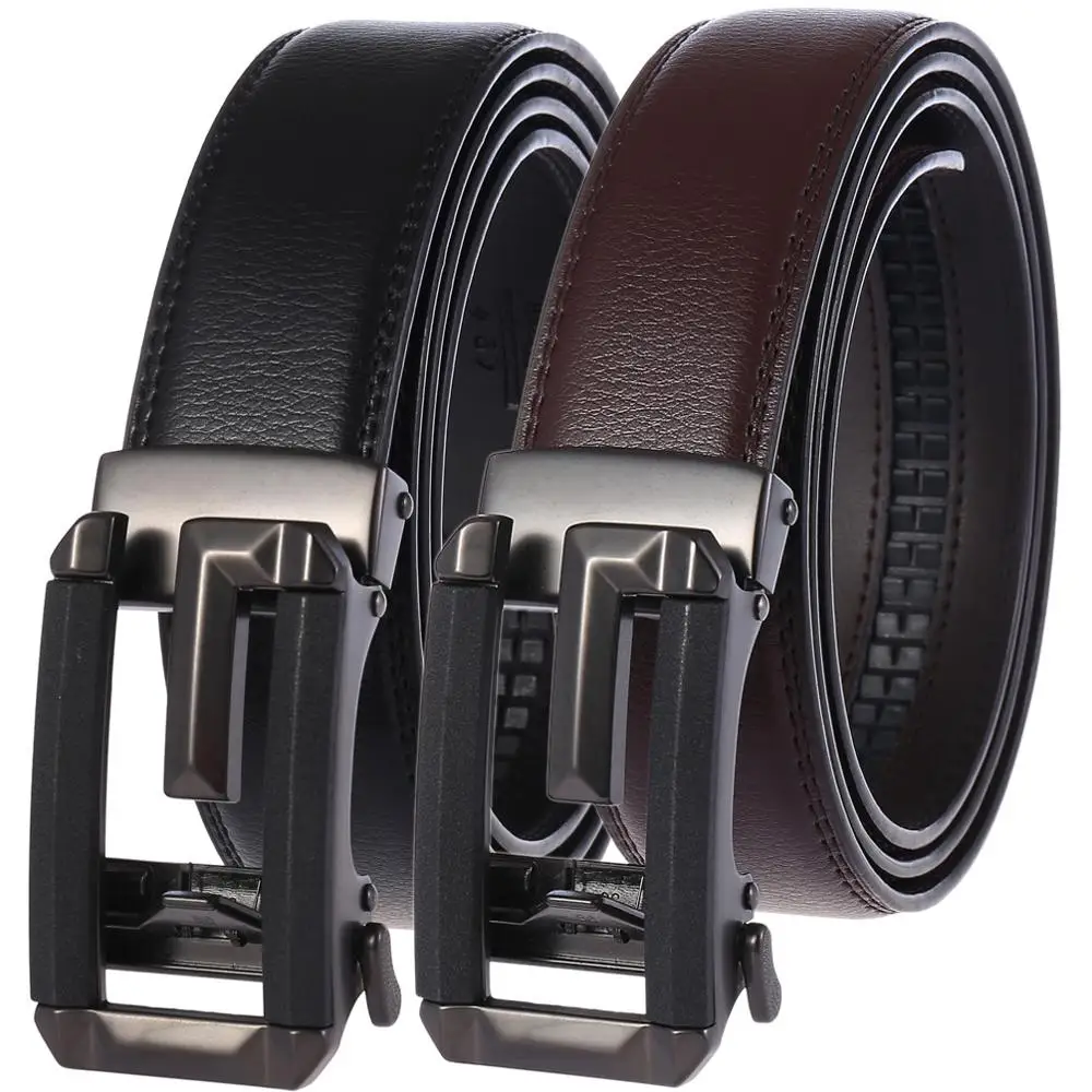 

2019 Men's Real Genuine Leather Belts Ceinture Homme Vintage Metal Automatic Buckle Strap Male Belt for Men Jeans Cowboy