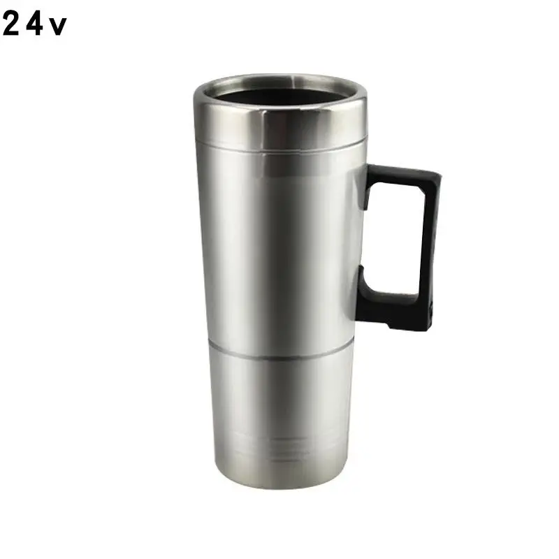 Автомобильная чашка с подогревом 330 мл 12 В 24 В Автомобильное зарядное устройство чашка из нержавеющей стали кофе чай водонагреватель прикуриватель адаптер - Название цвета: 24V