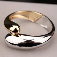 2019 Top Quality Fashion Bangles Gold Color Alloy Simple Wide Opened Bangles Snake Bracelet & Bangles For Women S1605 2