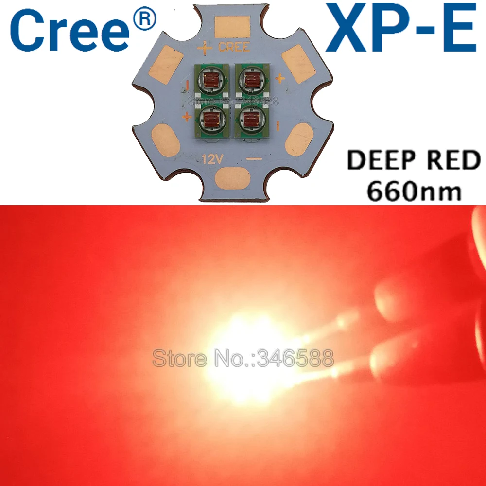 4 светодиода Cree XPE 12 Вт интегрированный источник света с чипами глубокий красный