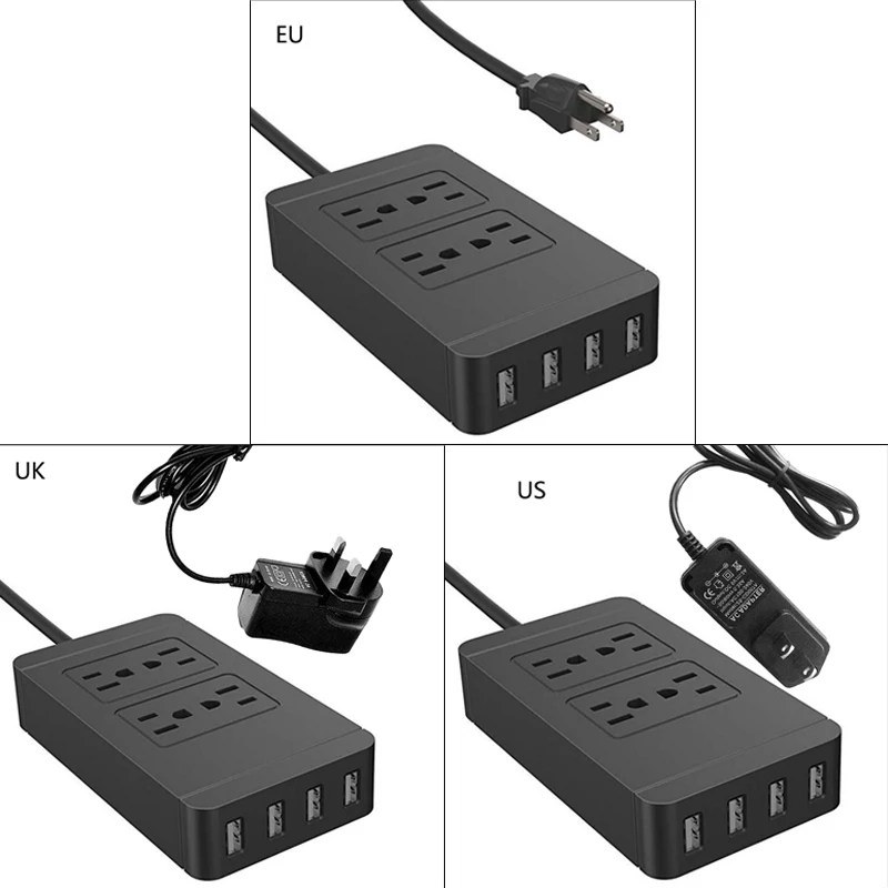 Pаспродажа 4 Порты usb Зарядное устройство Мощность полосы Стабилизатор напряжения умный дом электронные Мощность розеток бытовой электроники ЕС Велик...